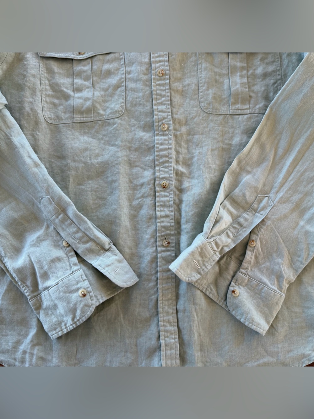Ralph Lauren Sage 100% Linen Button-Down Shirt - Picture 6 of 9